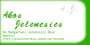 akos jelencsics business card